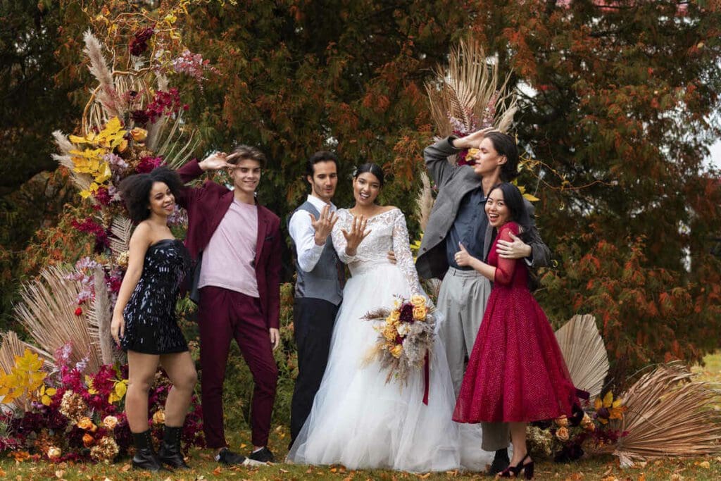 Small rustic wedding with an intimate setup, ideal for cozy event rentals.