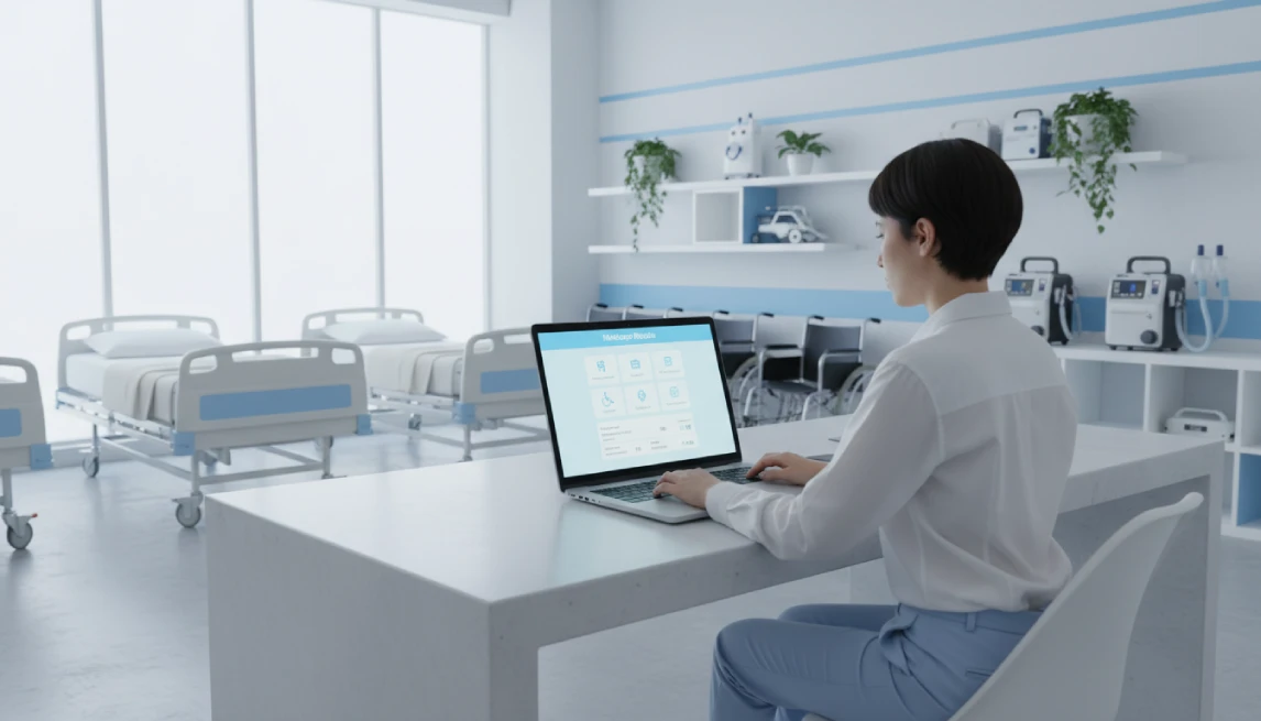 Professional using medical dashboard software illustrating why rental businesses depend on specialized tools